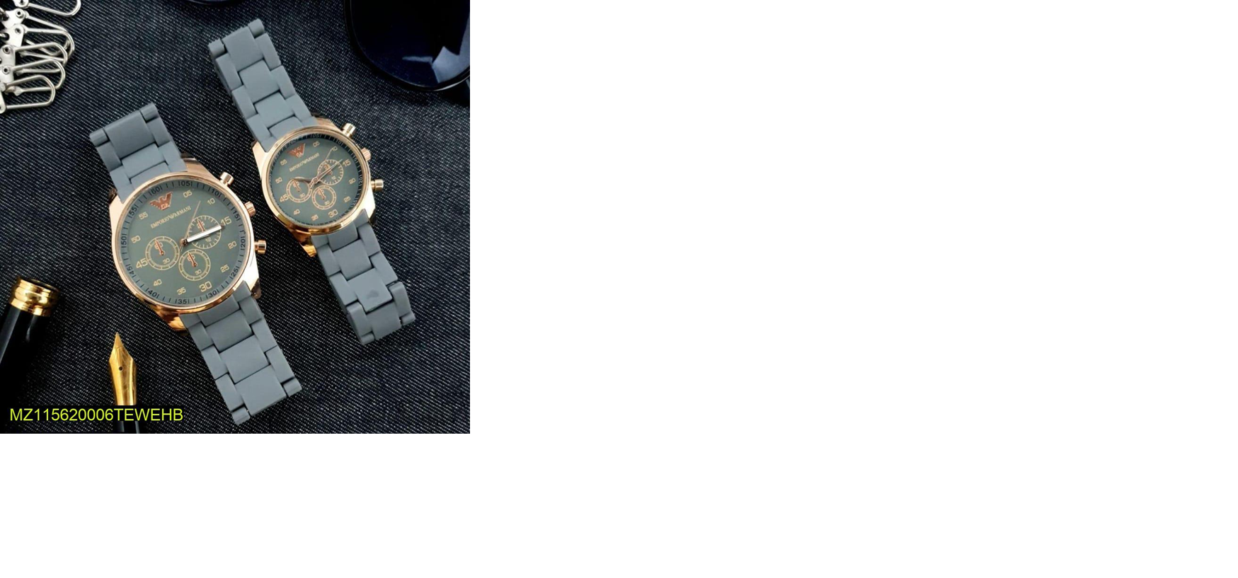 Grey Chronograph Watch for Couples, Stainless Steel, Gold Accents, Water Resistant