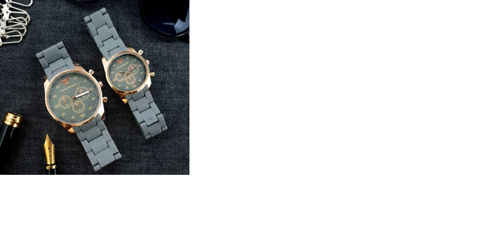 Grey Chronograph Watch for Couples, Stainless Steel, Gold Accents, Water Resistant
