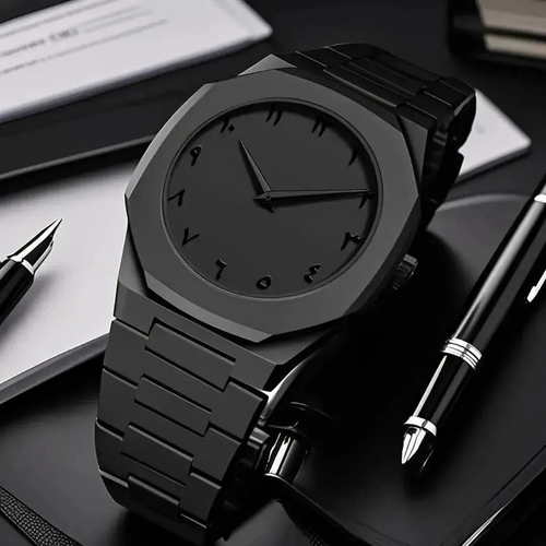 Men's Black Carbon Fiber Analog Watch