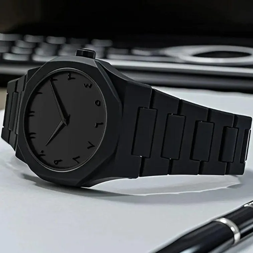 Men's Black Carbon Fiber Analog Watch