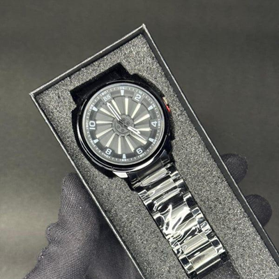 Luxury Stainless Steel Spinning Watch – 30mm Multicolor Dial